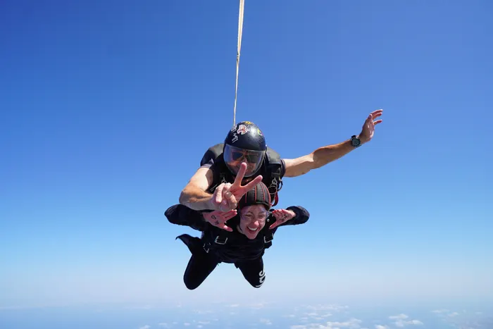 Skydiving over the Mediterranean Sea